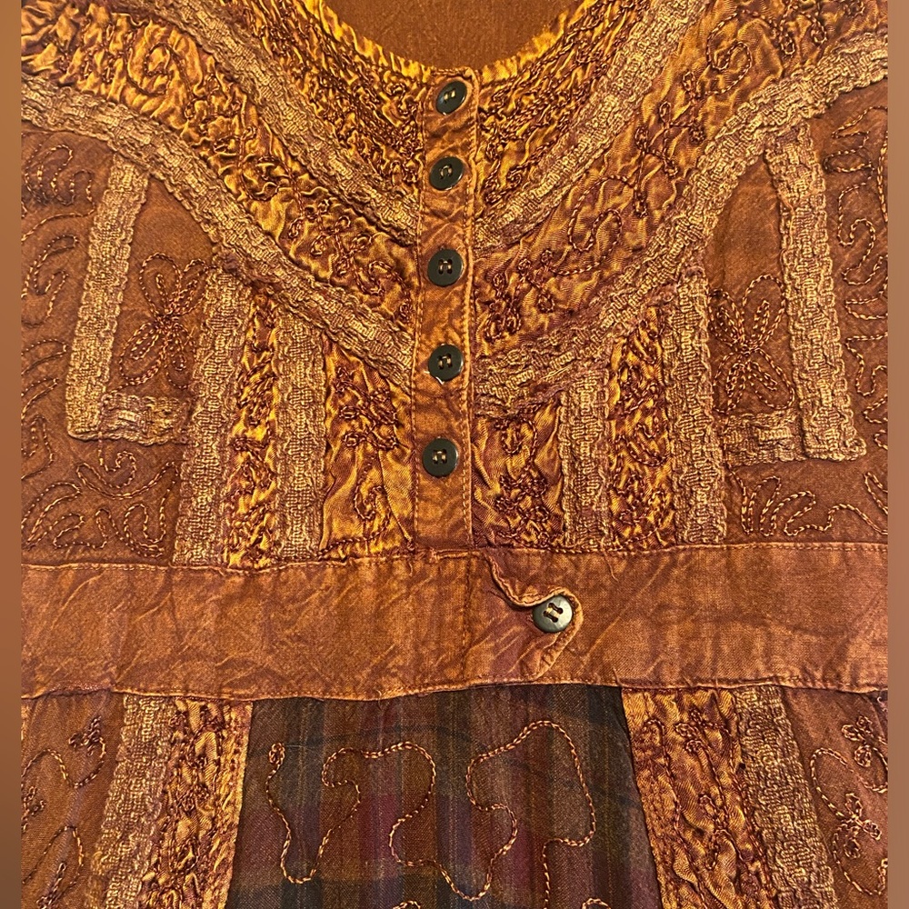 Bohemian Patchwork Sleeveless Dress - Picture 10 of 13